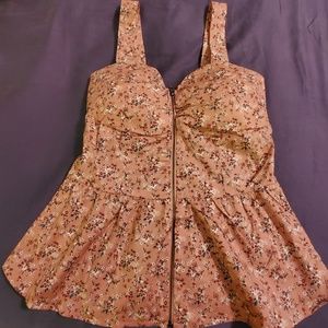 Floral Peplum Tank